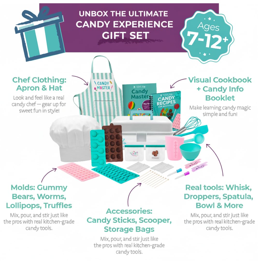 Tovla Jr visual recipe cards guide kids through gummies and chocolates