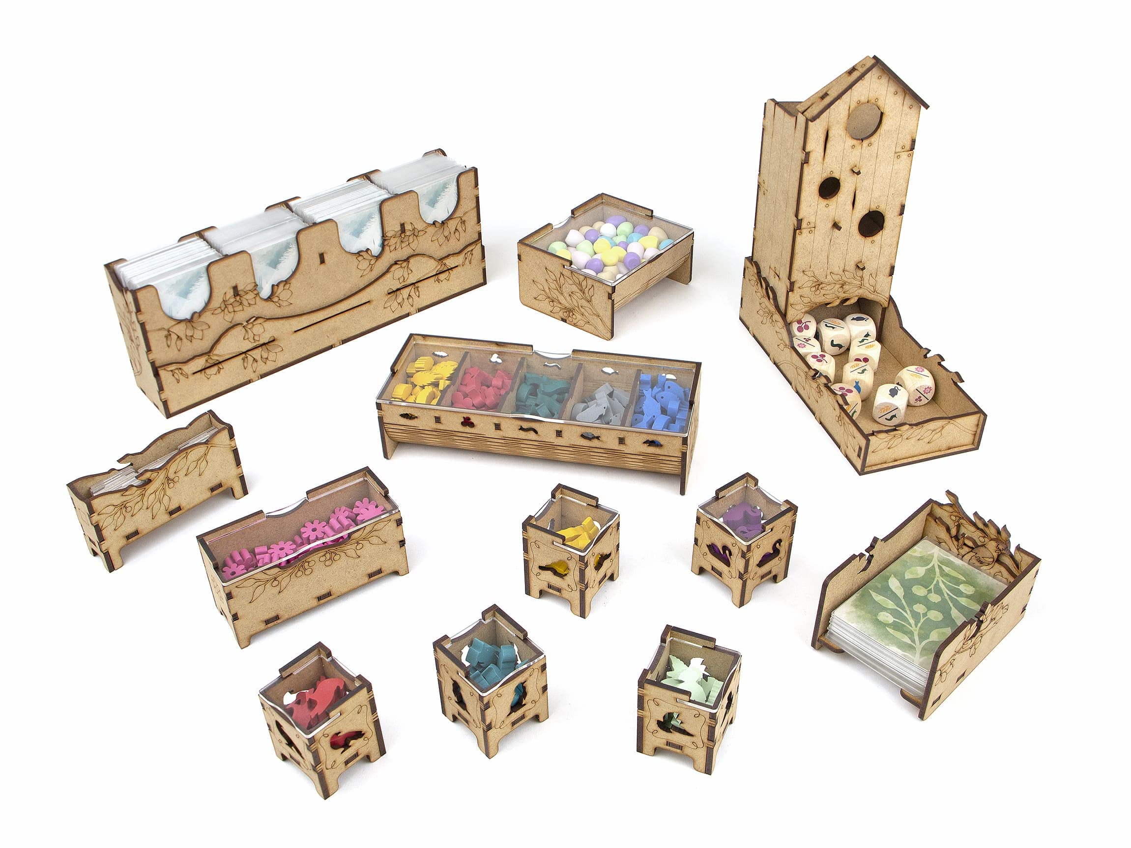 TowerRex Wingspan European Expansion storage keeps expansion pieces organized and ready.