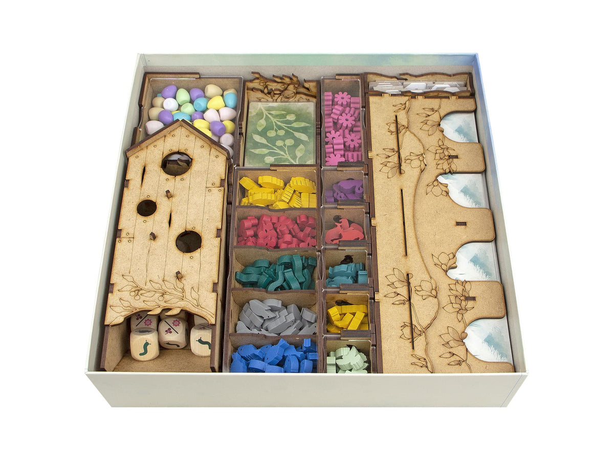 TowerRex Wingspan organizer base setup shows easy component access and tidy storage.