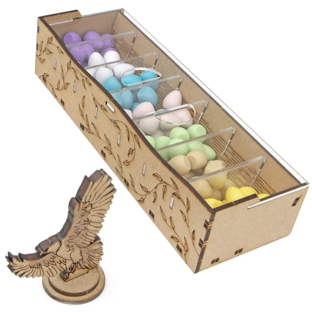 TowerRex Wingspan stackable compartments simplify organization of items.