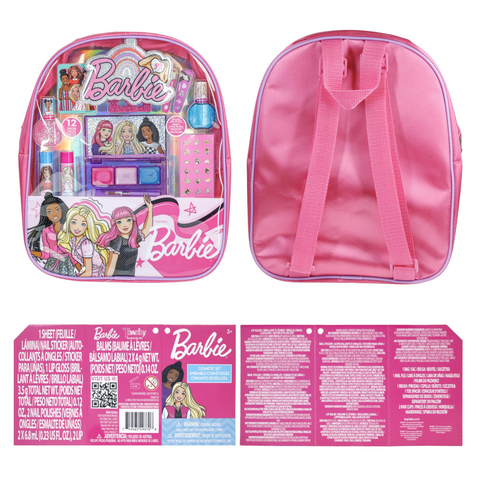 Townley Girl Barbie backpack closed and ready for on-the-go storage