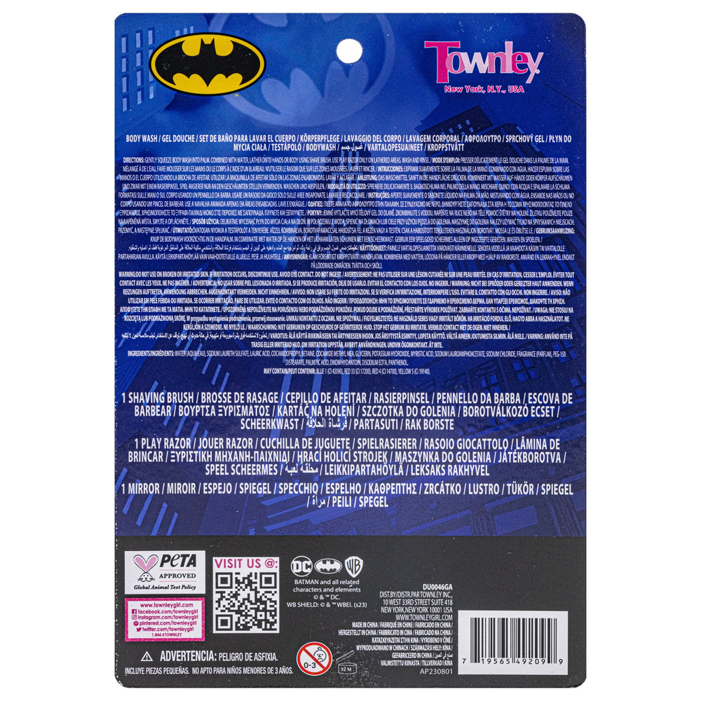 Townley Girl imaginative play scene featuring Batman shaving kit