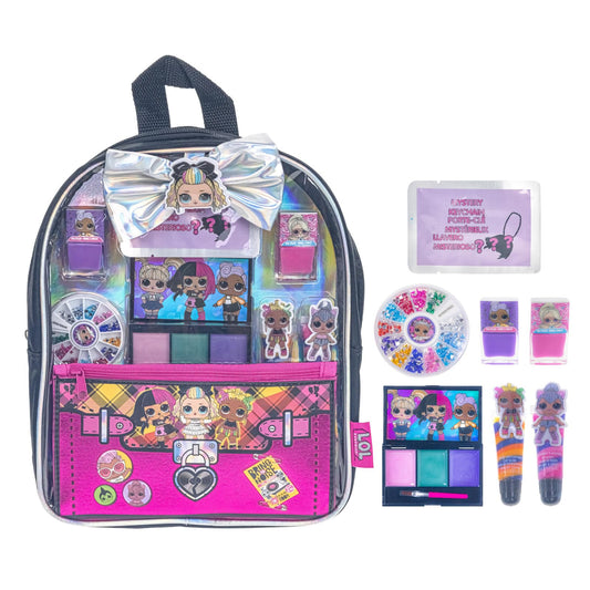 Townley Girl L.O.L. Surprise makeup backpack, portable party kit for sleepovers.