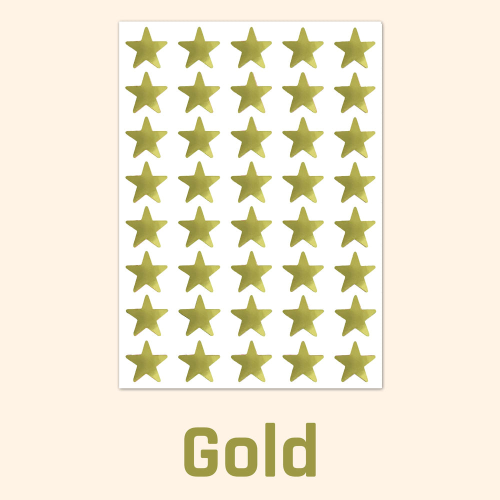 TownStix gold star sticker on bulletin boards for displays