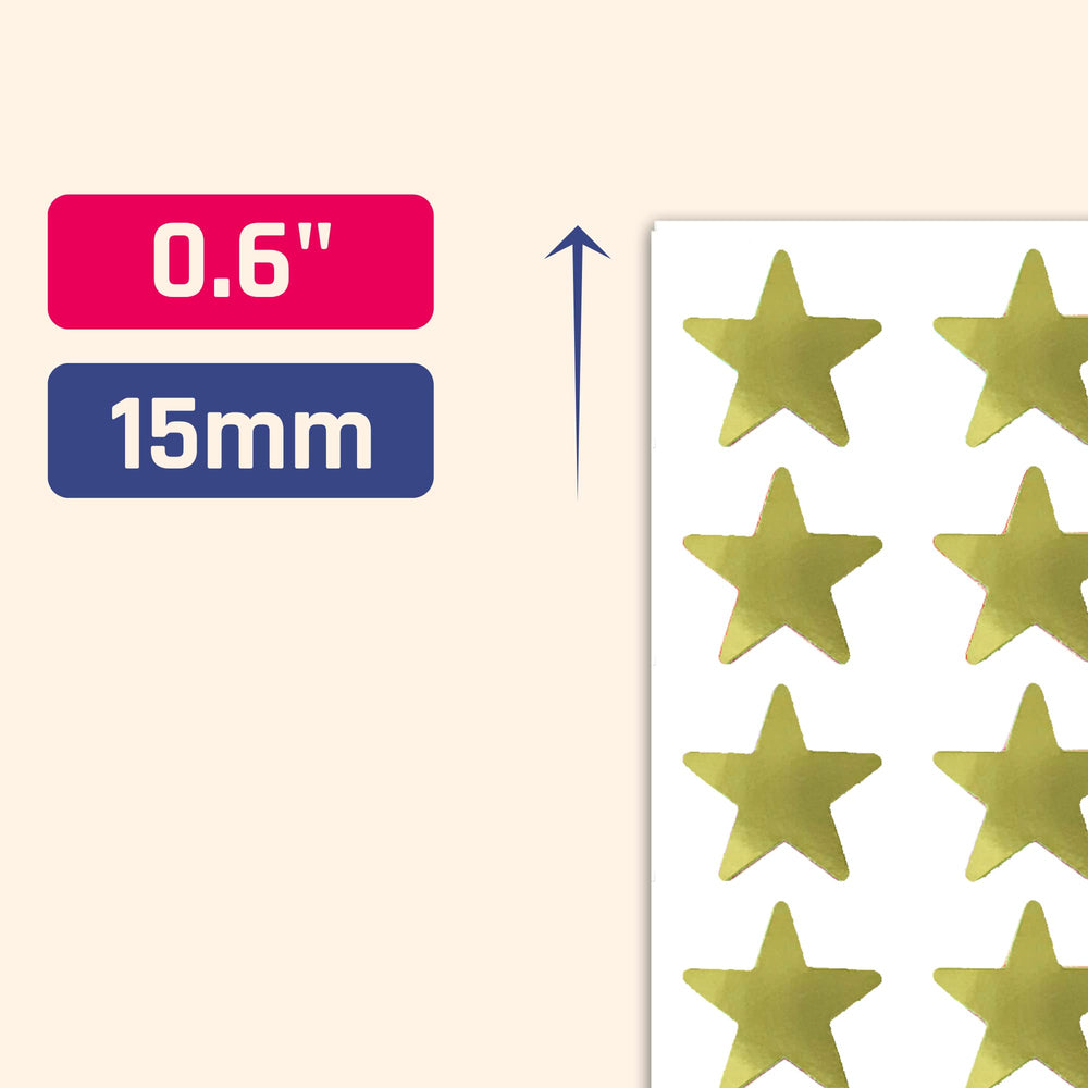 TownStix gold foil star stickers on notebook boost motivation and decoration.