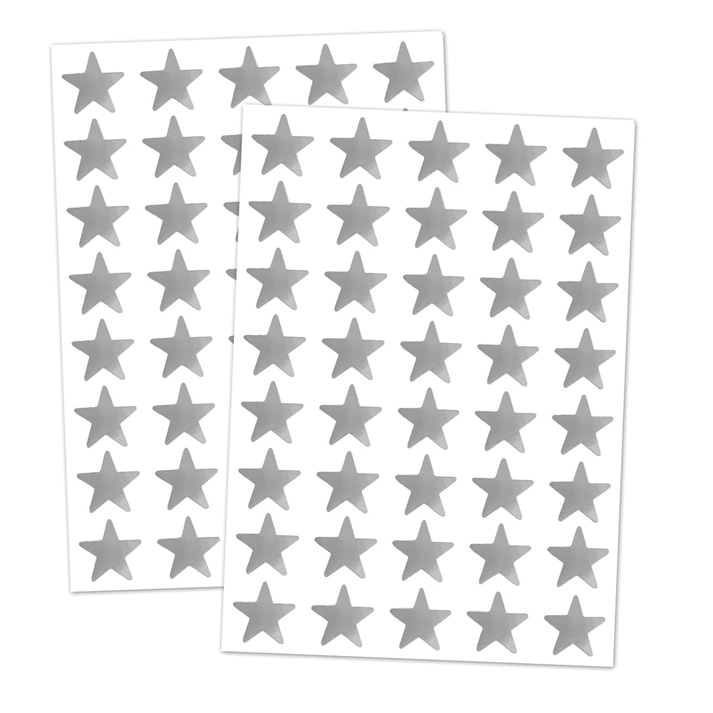 TownStix silver foil star stickers 1000-pack on paper for labeling