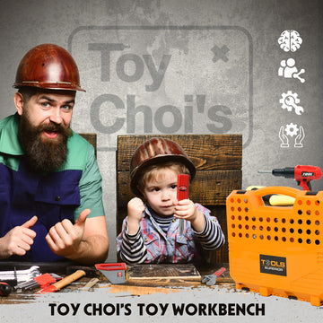 Toy Choi's tool bench features colorful parts to boost engagement.