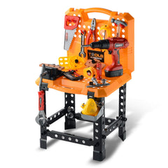 Toy Choi's 82pcs tool bench with electric drill inspires imaginative building play.