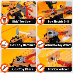 Toy Choi's tool bench shows spanners for cooperative pretend construction.