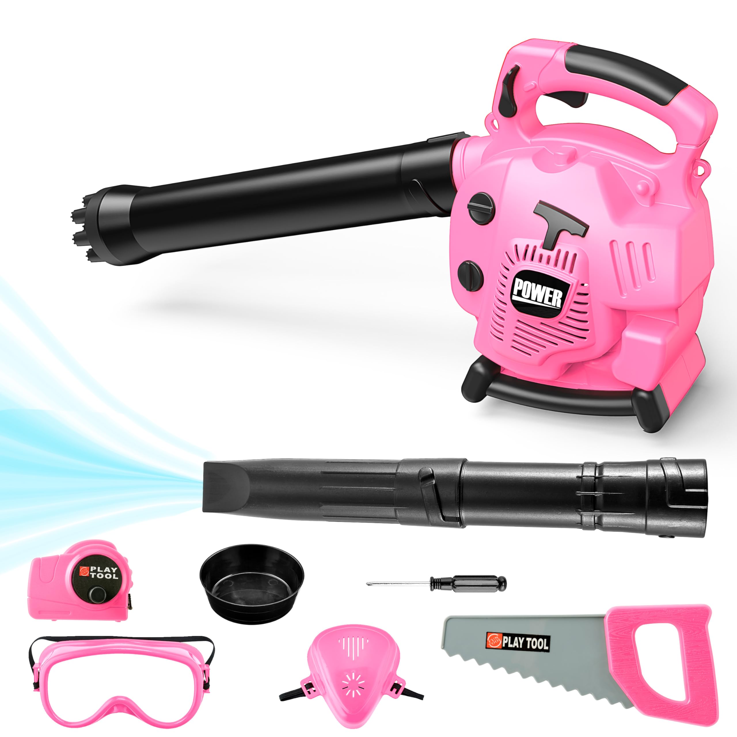 Toy Choi's Bubble Leaf Blower pink front view for outdoor play.
