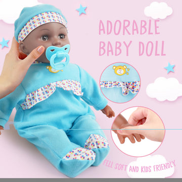 Toy Choi's blue doll accessories set including utensils and pacifier