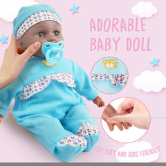 Toy Choi's blue doll accessories set including utensils and pacifier