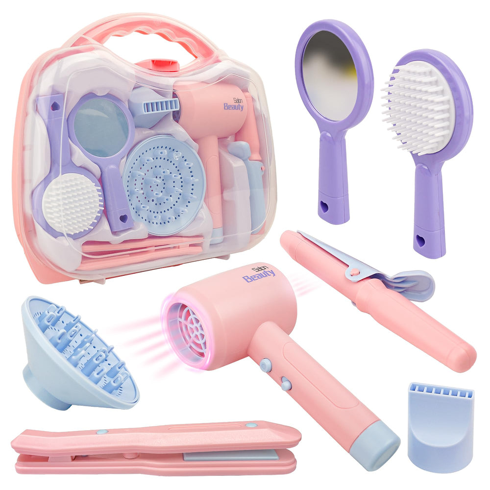 Toy Choi's Kids Hair Salon Set with a realistic dryer for immersive pretend play