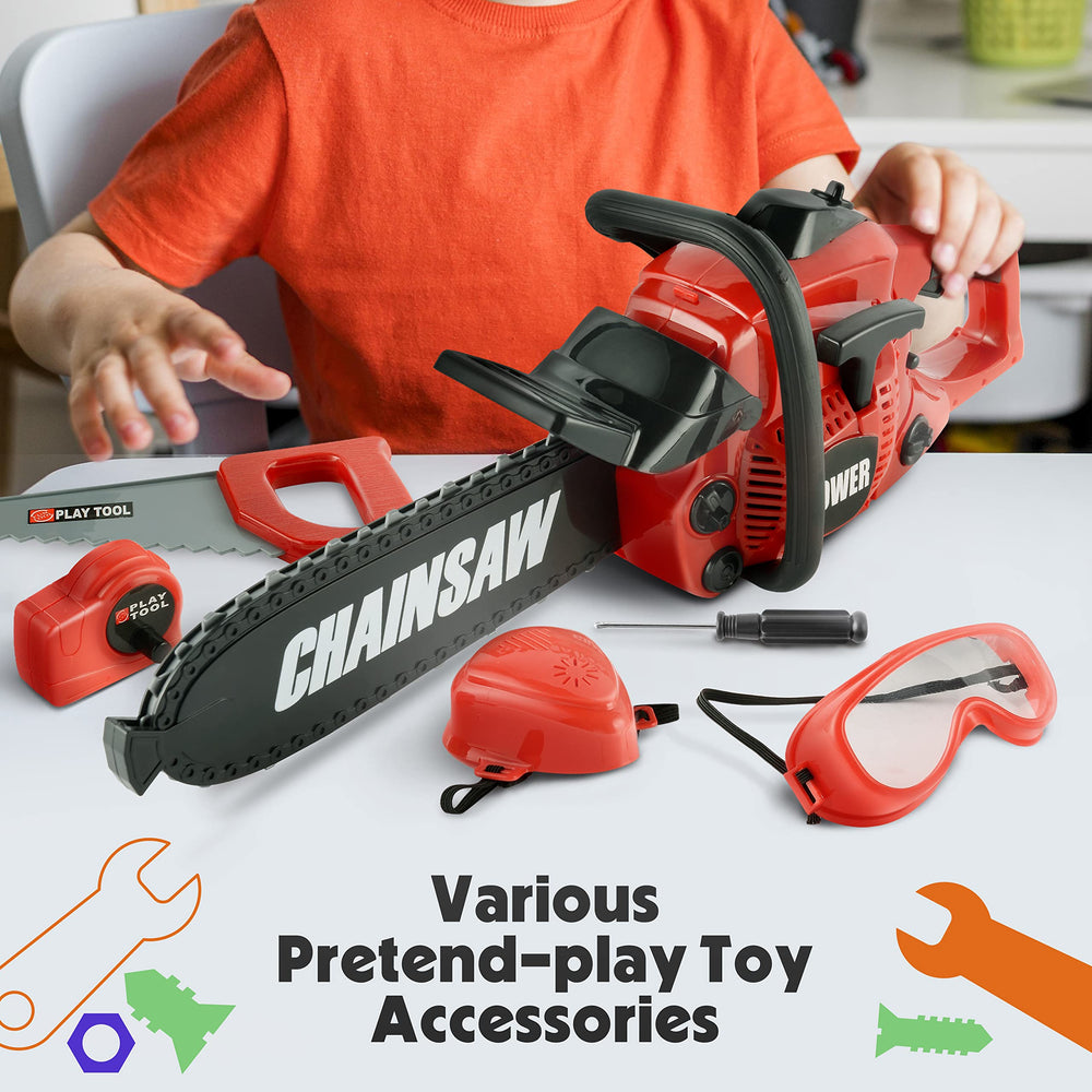 Toy Choi's chainsaw toy features pull cord sound for authentic feedback.