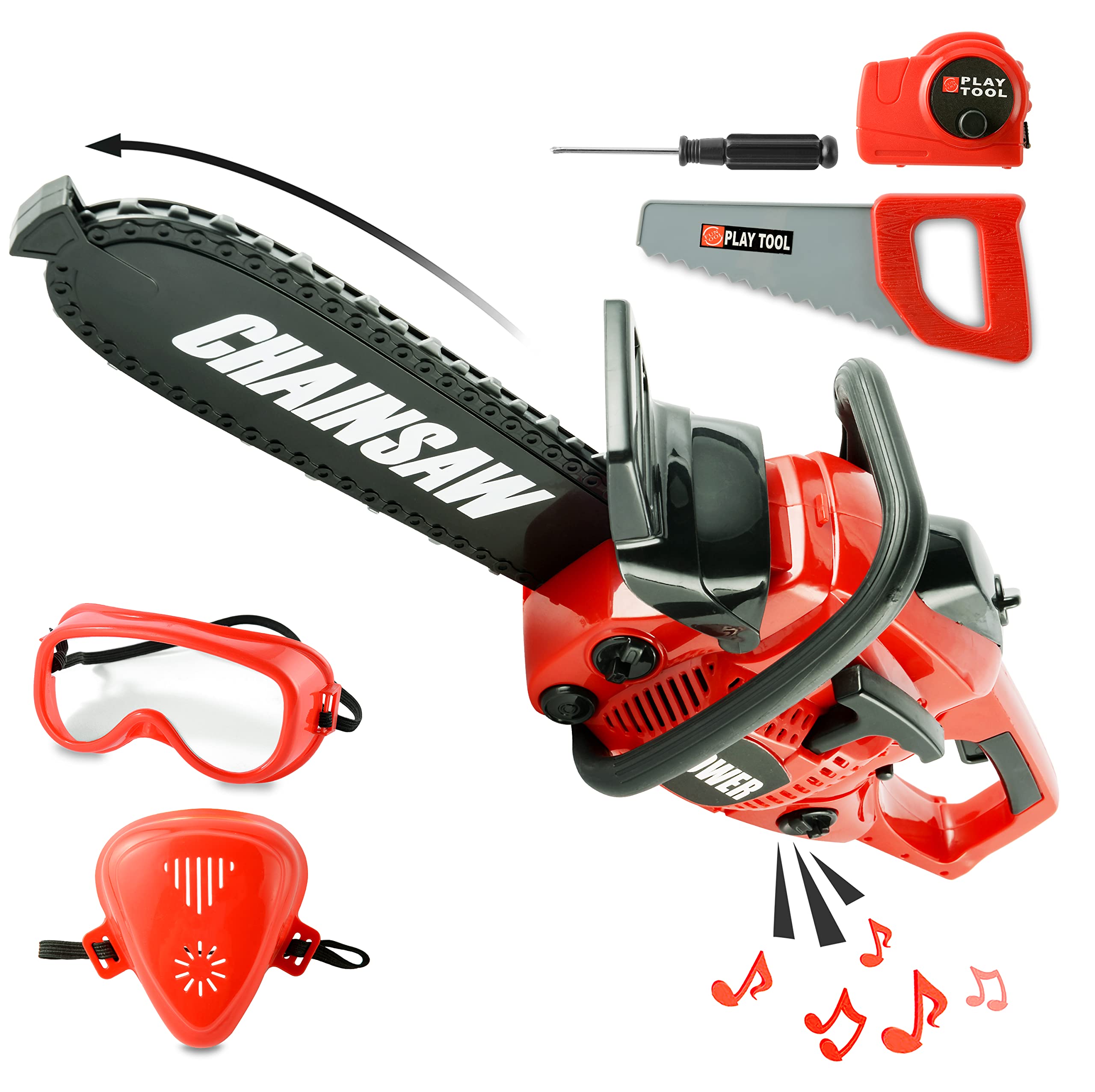 Toy Choi's chainsaw toy with realistic design for immersive pretend play.