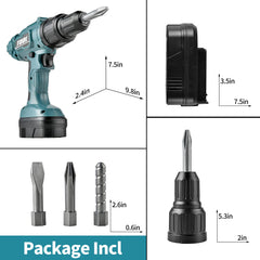 Toy Choi's Toy Drill Set green in-action demonstrates realistic motion and light feedback.