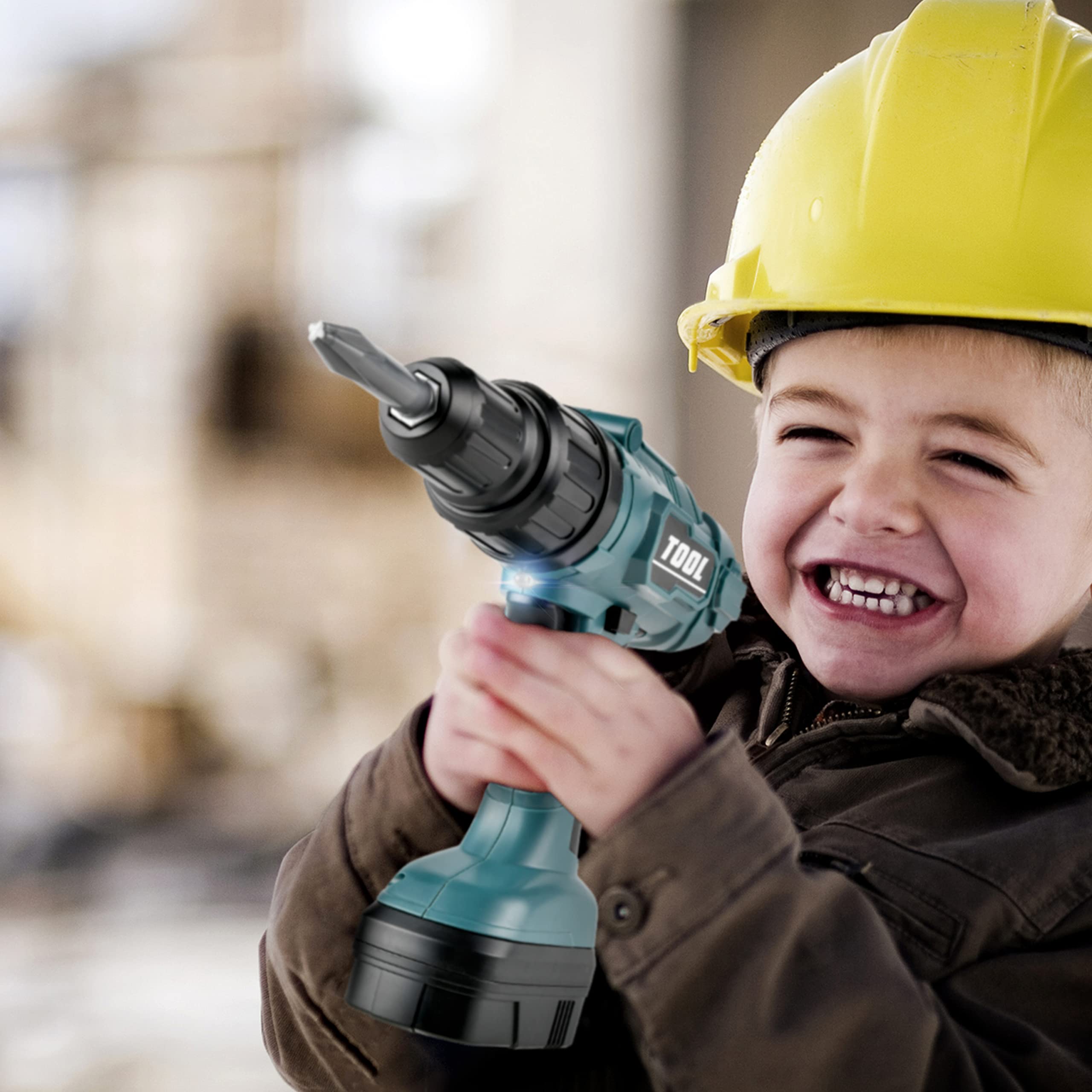 Toy Choi's Toy Drill Set green interchangeable bits emphasize versatile pretend construction.
