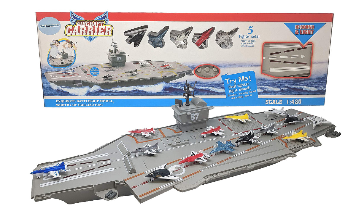 Toy Essentials 30-inch aircraft carrier runway lights enhance imaginative playtime.