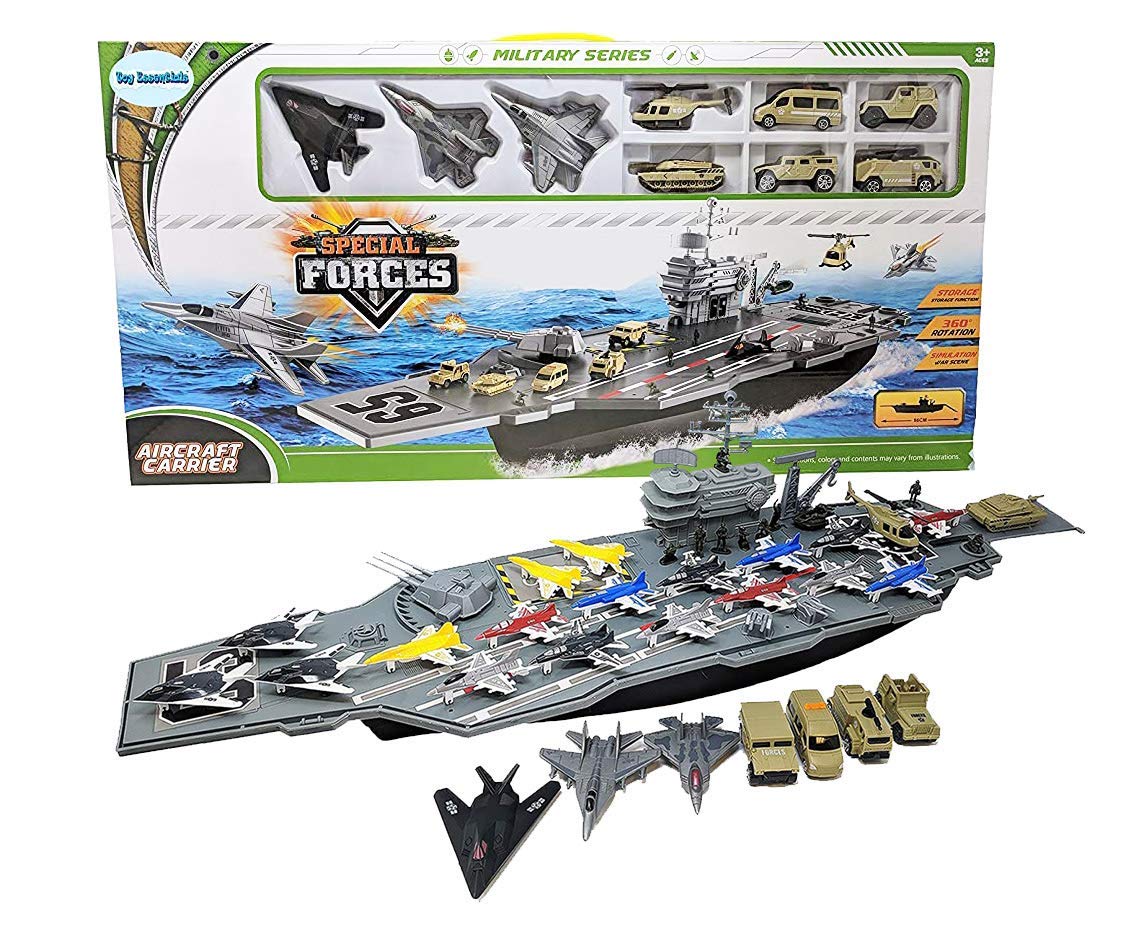 Toy Essentials 33-inch aircraft carrier view with detailed deck for imaginative play