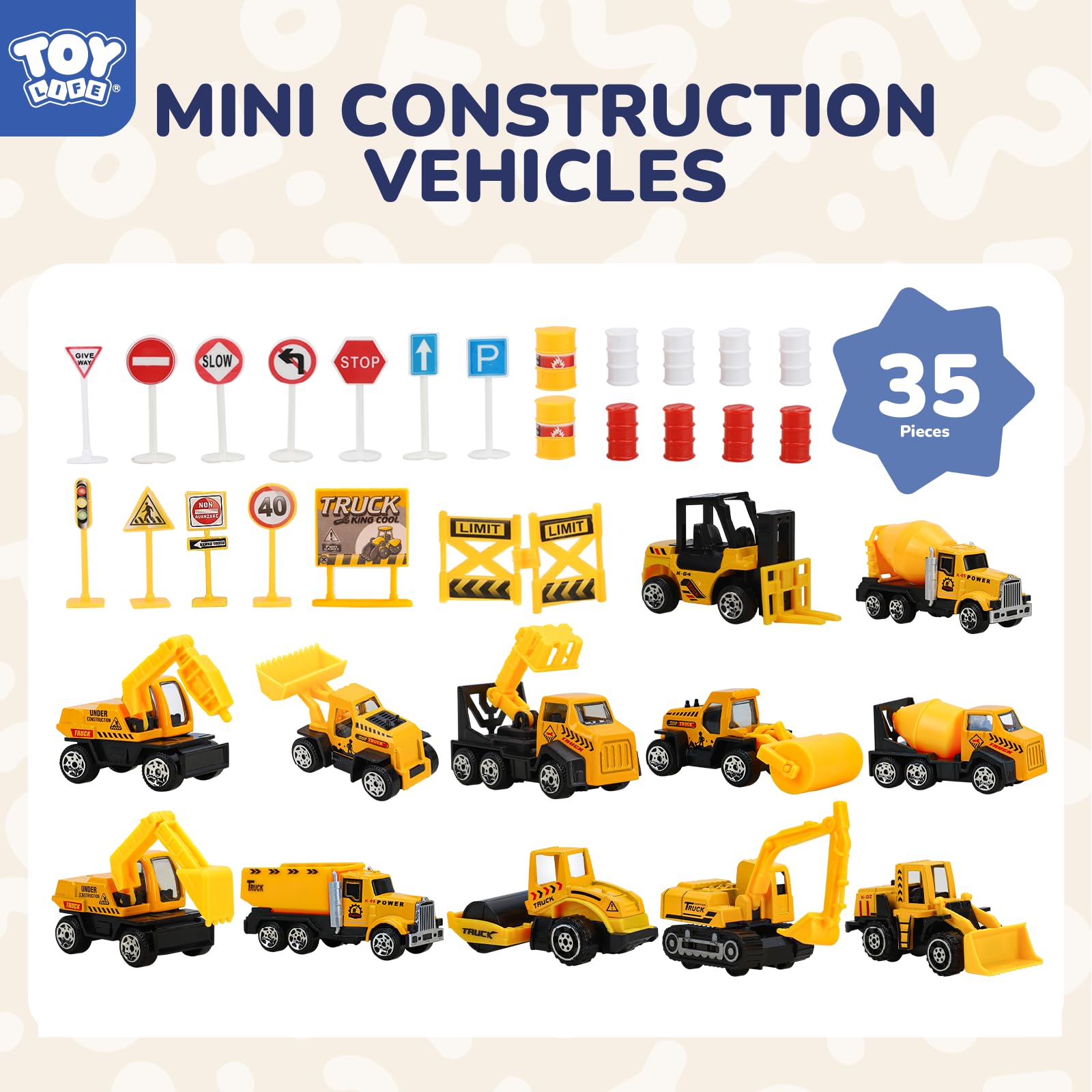 TOY Life crane vehicle for pretend construction and storytelling