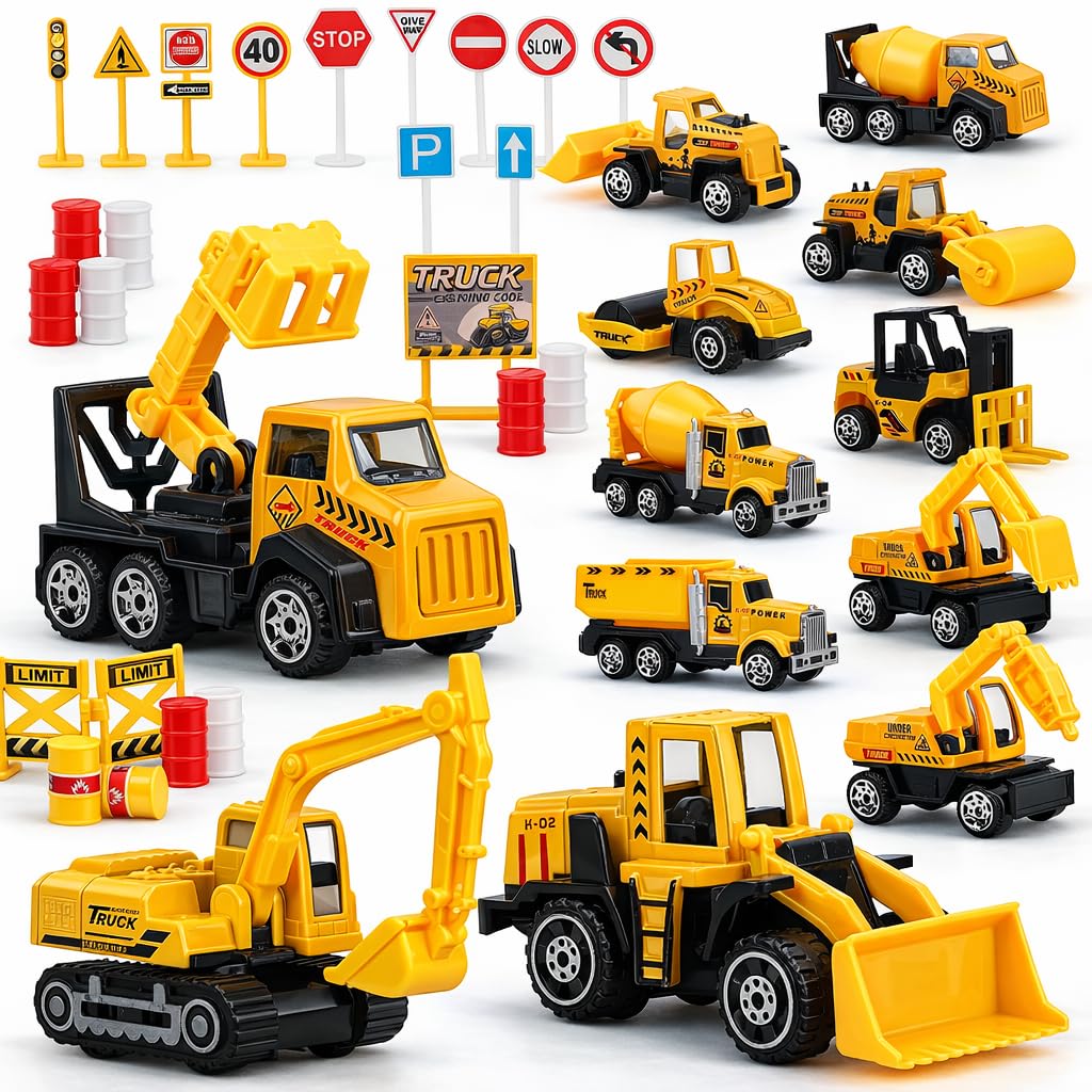 TOY Life 35 Pcs mini trucks for imaginative play and easy transport