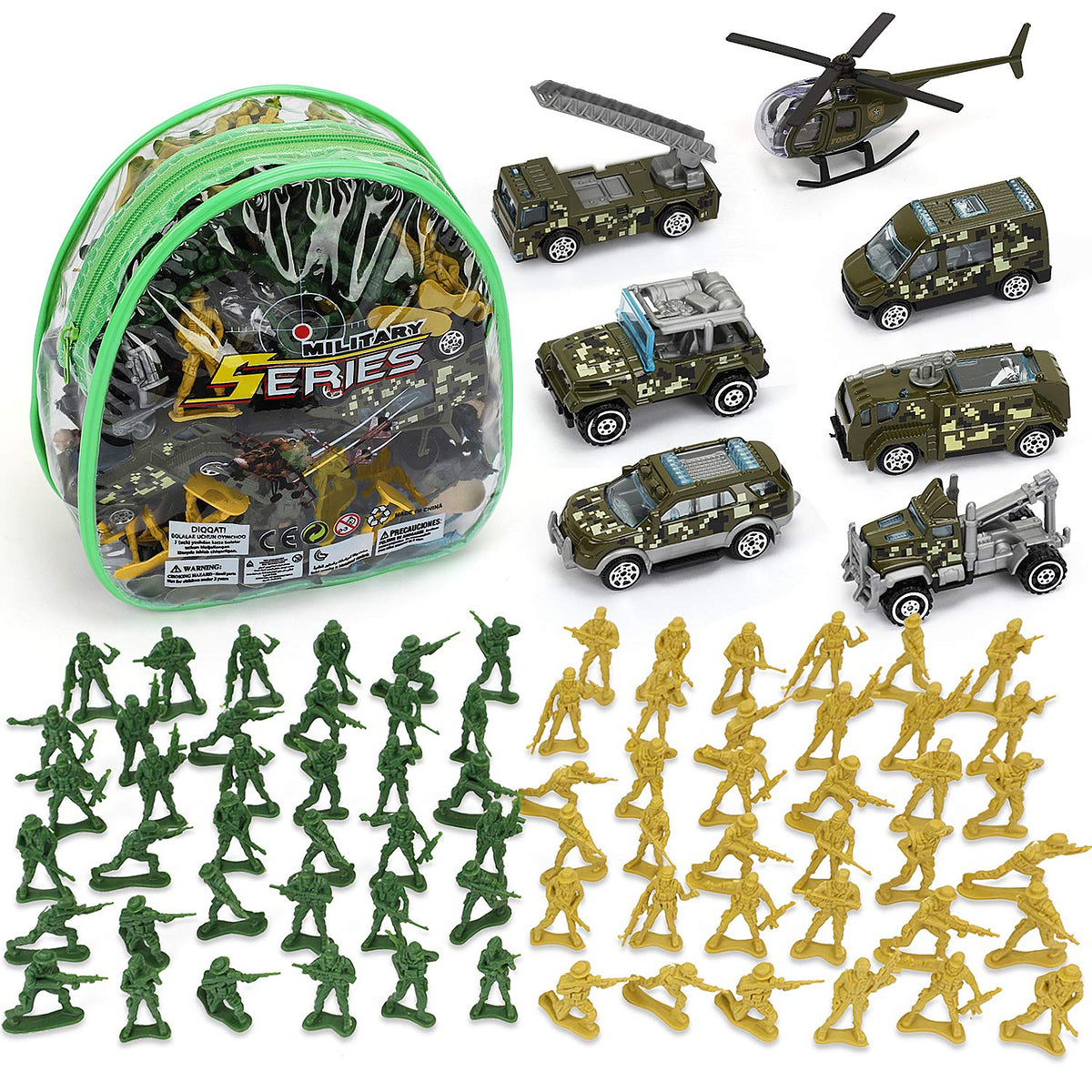 TOY Life army men green helicopter for imaginative play and action scenes.