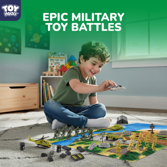 TOY Life Army Men Playset green soldiers and planes for dynamic adventures.