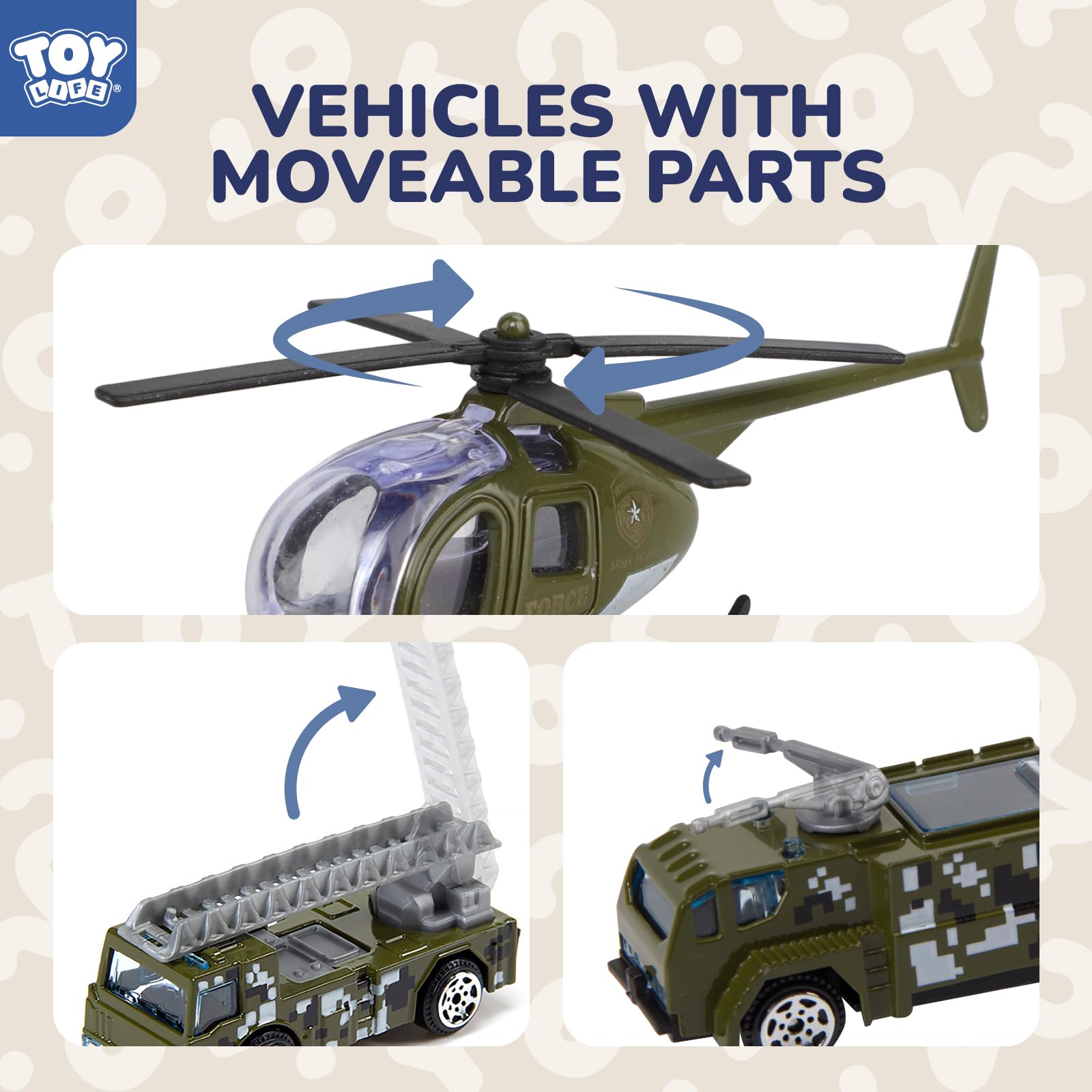 TOY Life diecast tank adds weight and action to mini battlefield scenes.