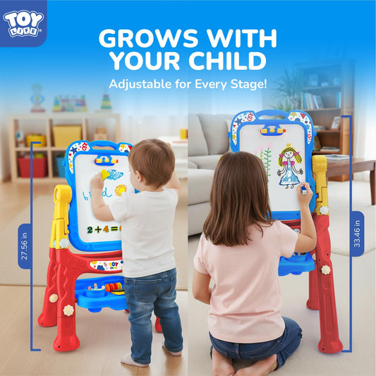 TOY Life Art Easel double-sided highlights versatile surfaces for drawing and writing at home or in classrooms.