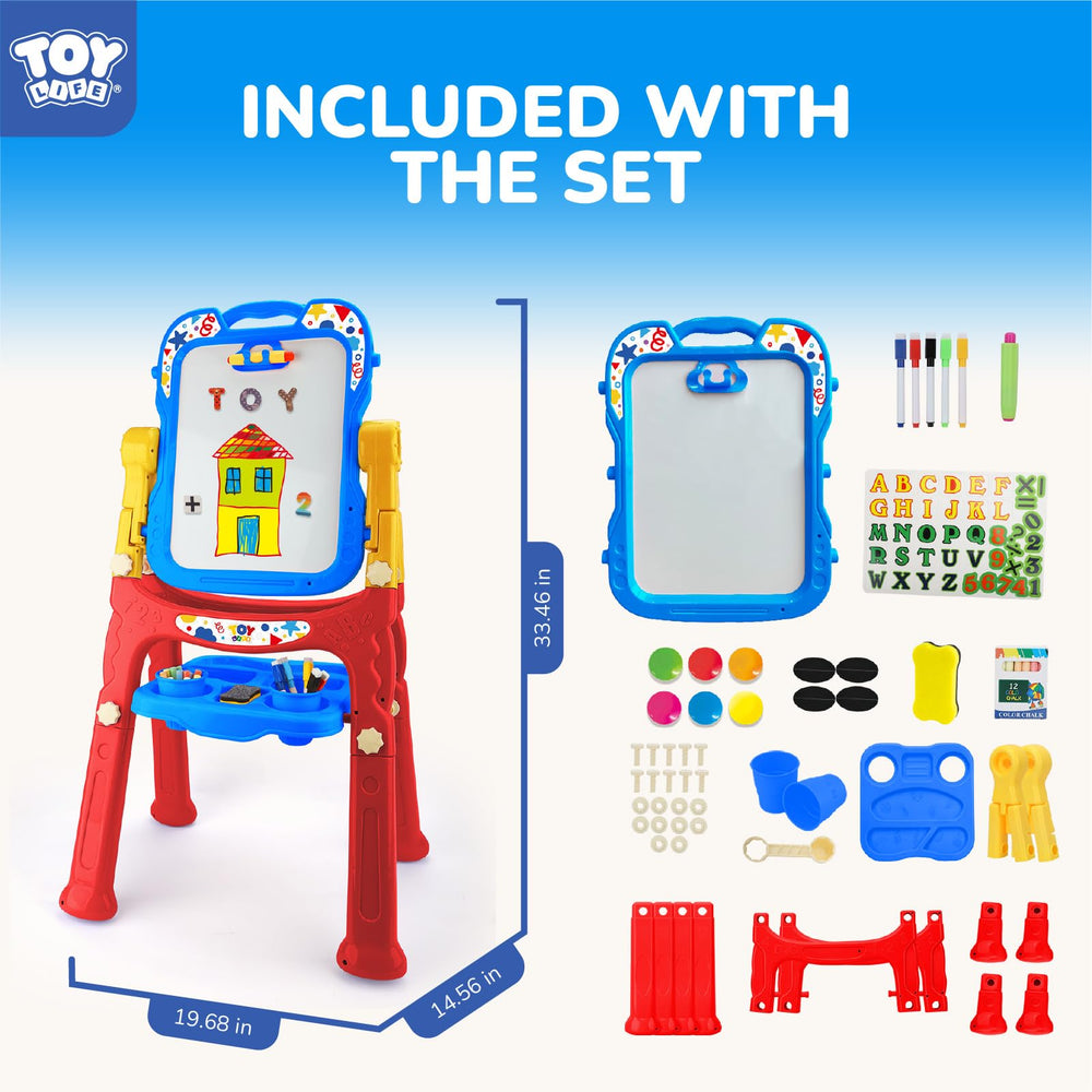 TOY Life Art Easel height-adjustable design grows with your child during playtime.