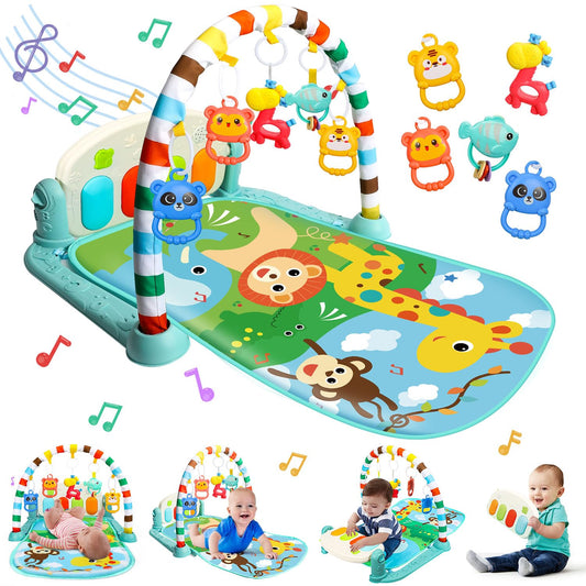 TOY Life baby play mat with musical piano for tummy time and sensory play