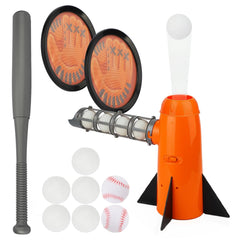 TOY Life pitching machine front view, compact home-use design supports easy practice.
