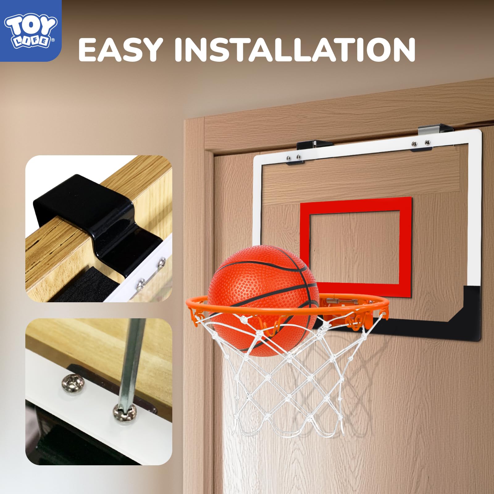 Kids enjoy indoor shooting practice with the TOY Life hoop