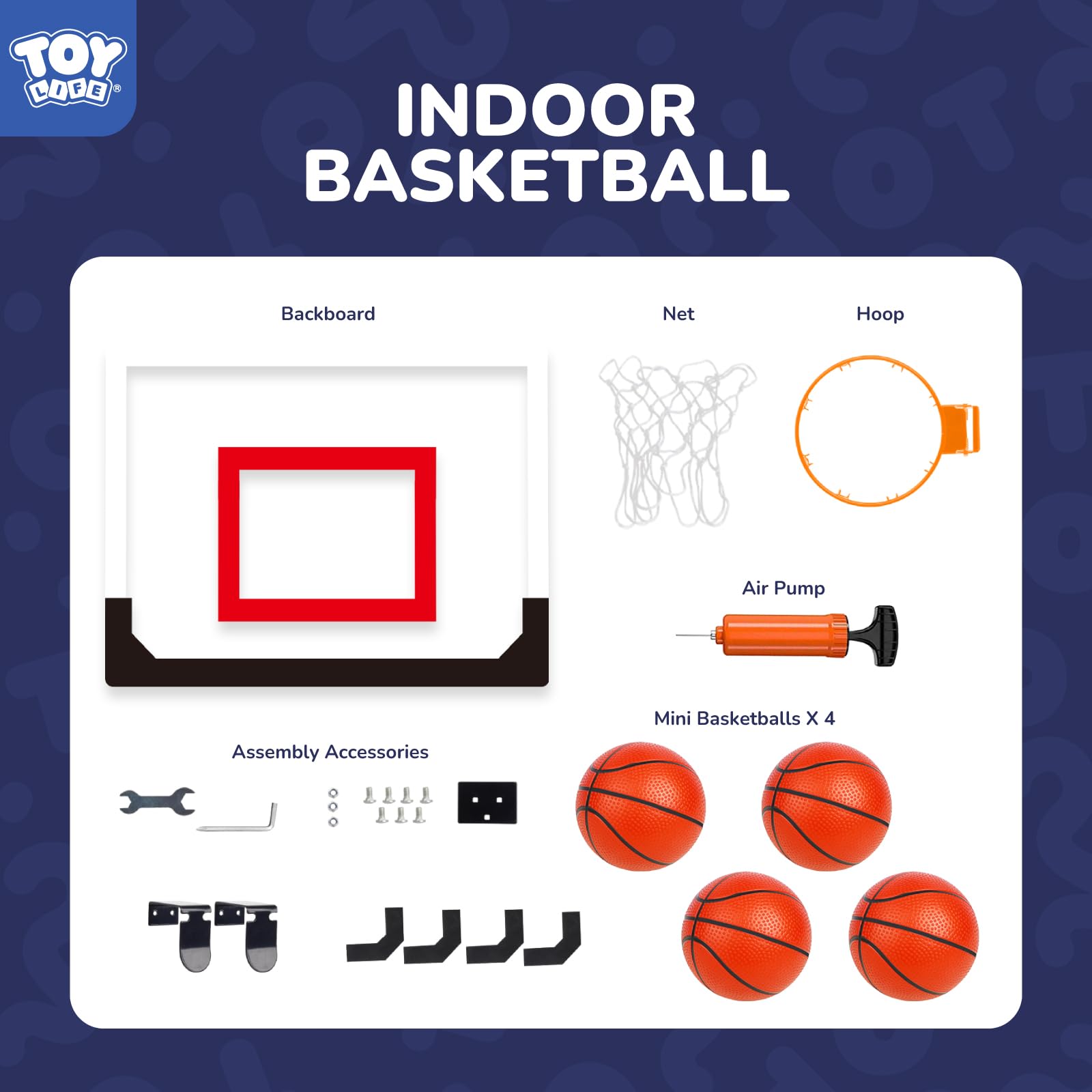 Lightweight mini-balls provide soft impact for indoor use