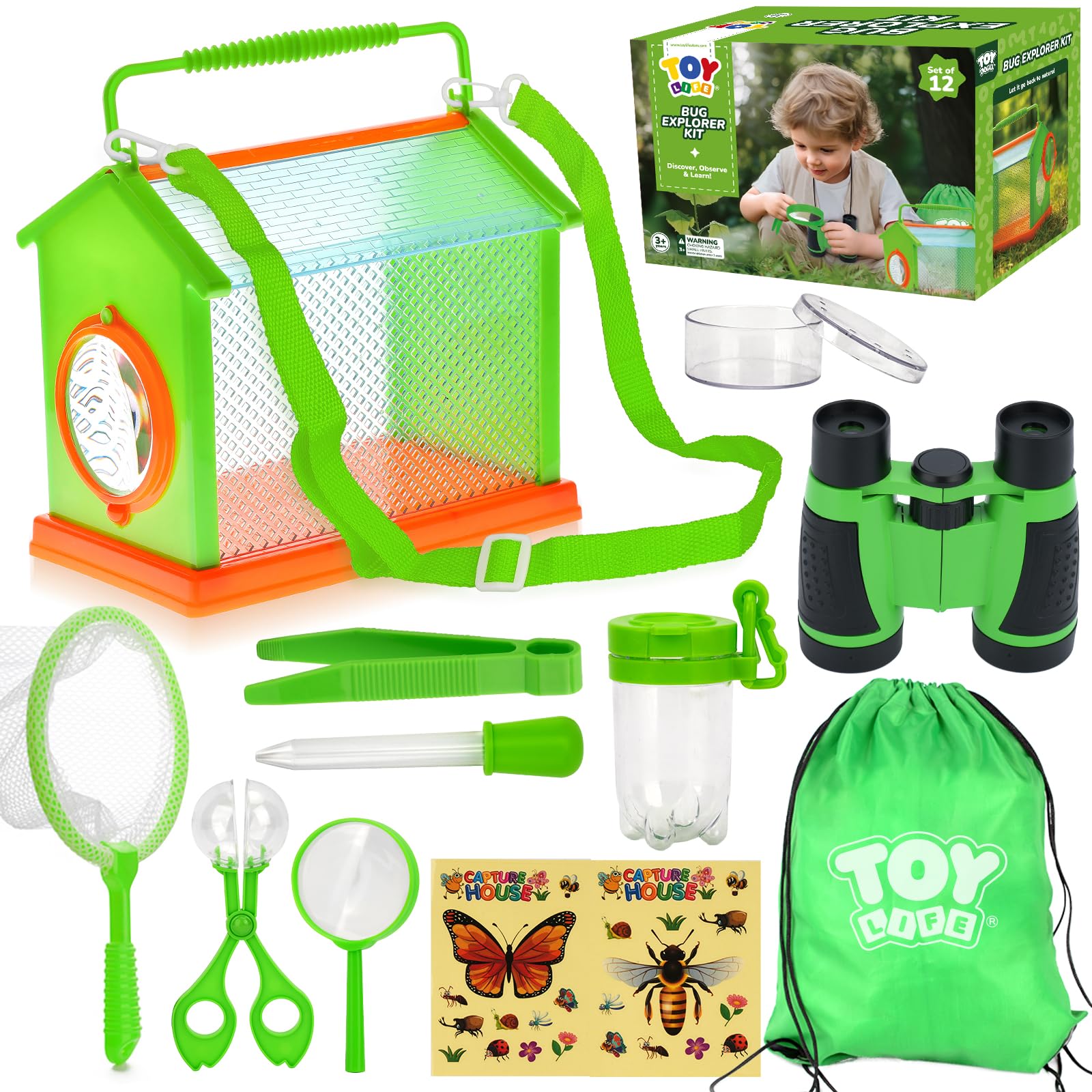 TOY Life bug catcher carry bag showing organized storage for outdoor exploration