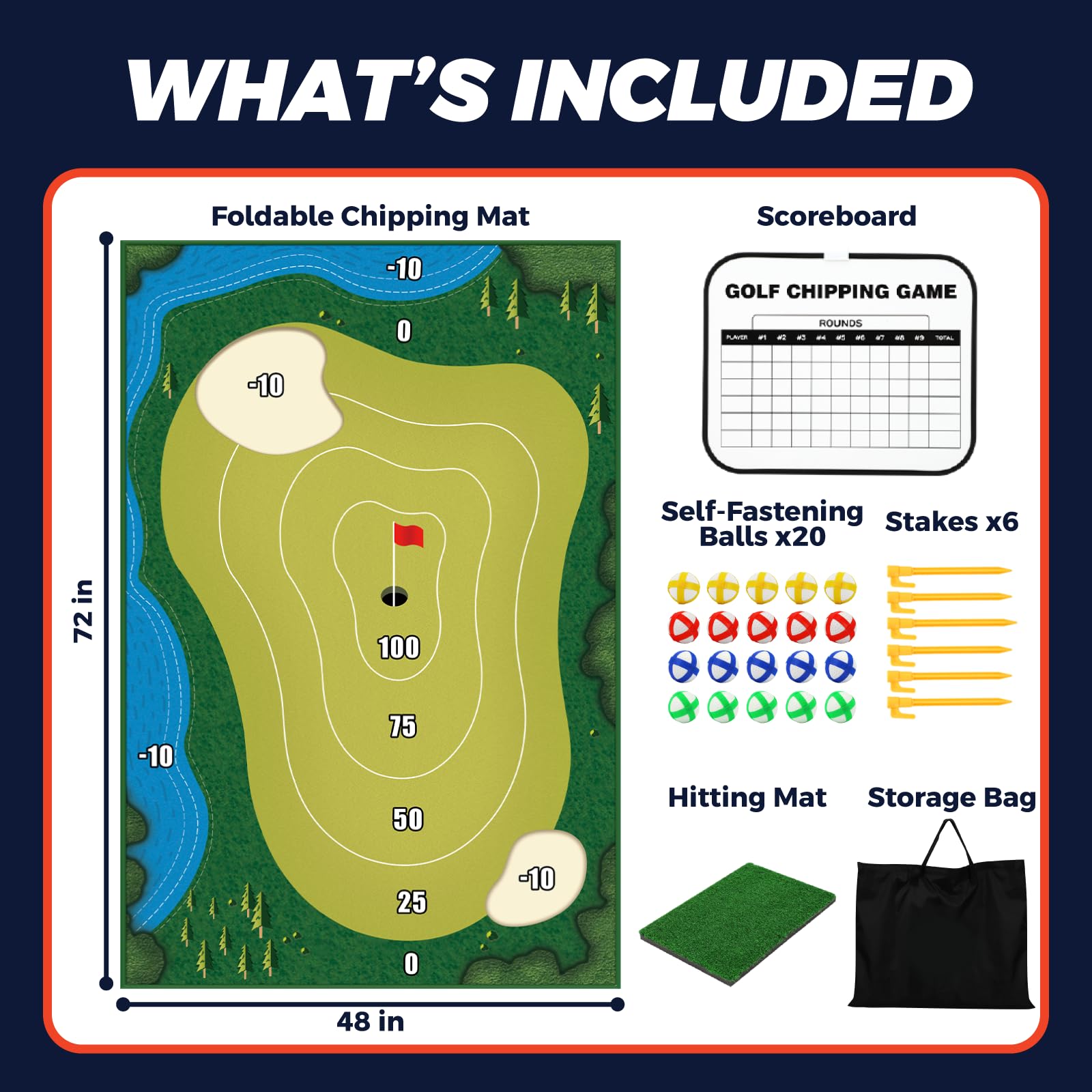 TOY Life chipping golf mat ground stakes securing mat outdoors.
