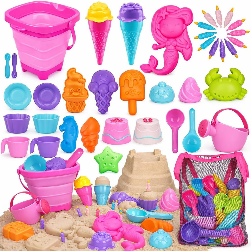 TOY Life collapsible buckets set for easy transport and portable beach play