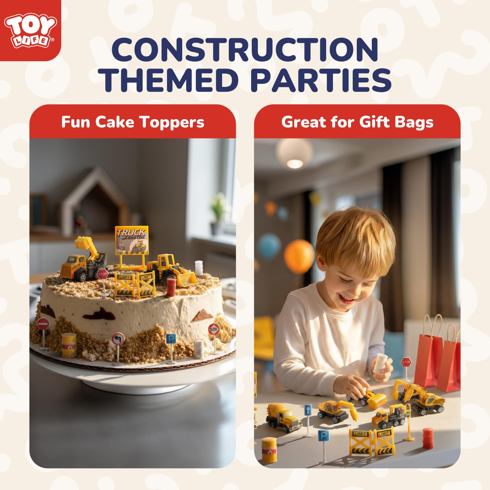 TOY Life construction trucks fit in gift guides for ages 3-7
