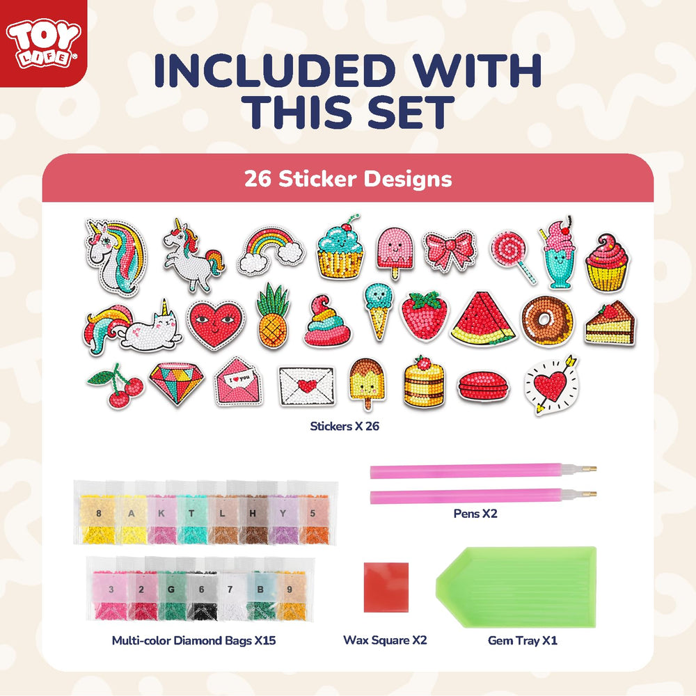TOY Life donut diamond sticker creates fun themed art pieces.