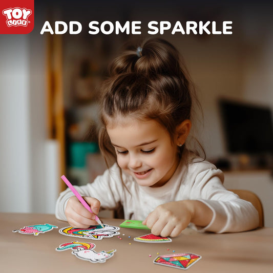 TOY Life rainbow diamond sticker fosters concentration for little crafters.