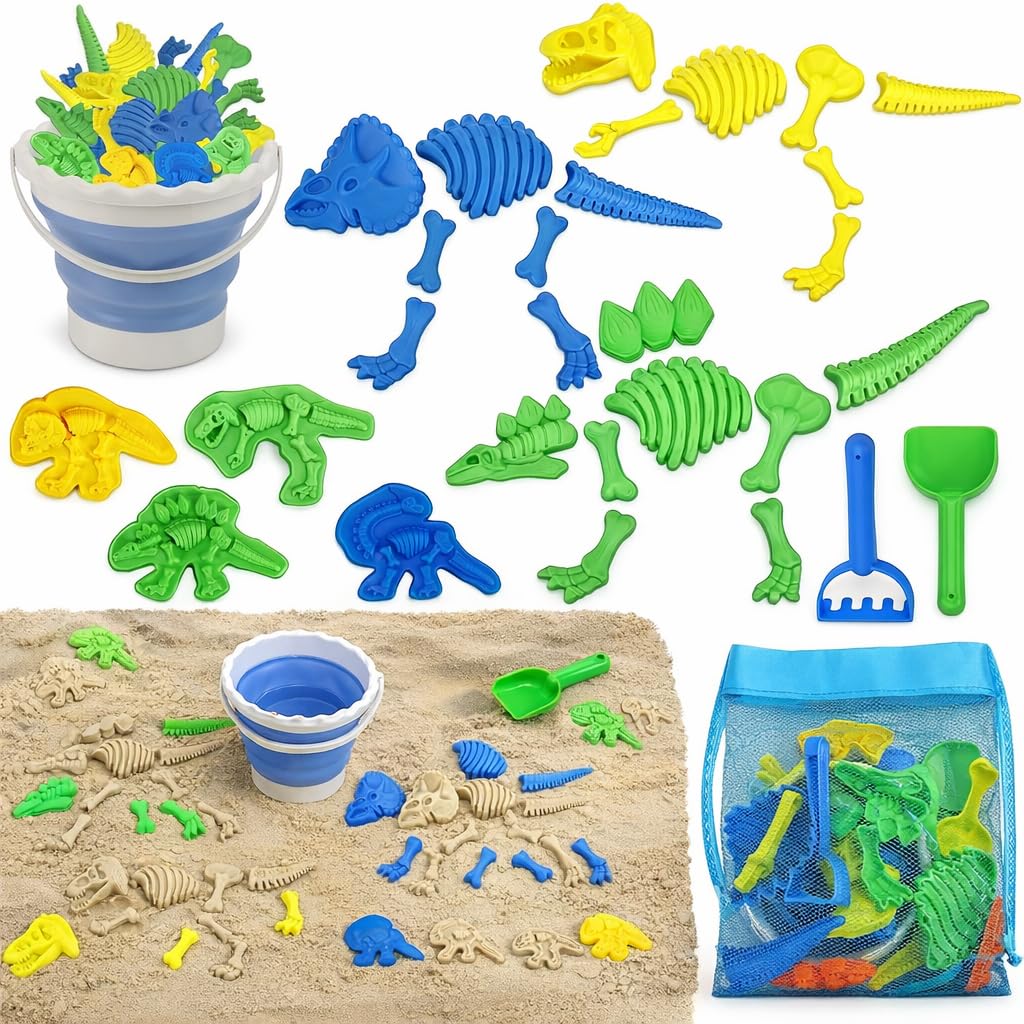 TOY Life dinosaur fossil bucket for fun sand digging and easy carry.