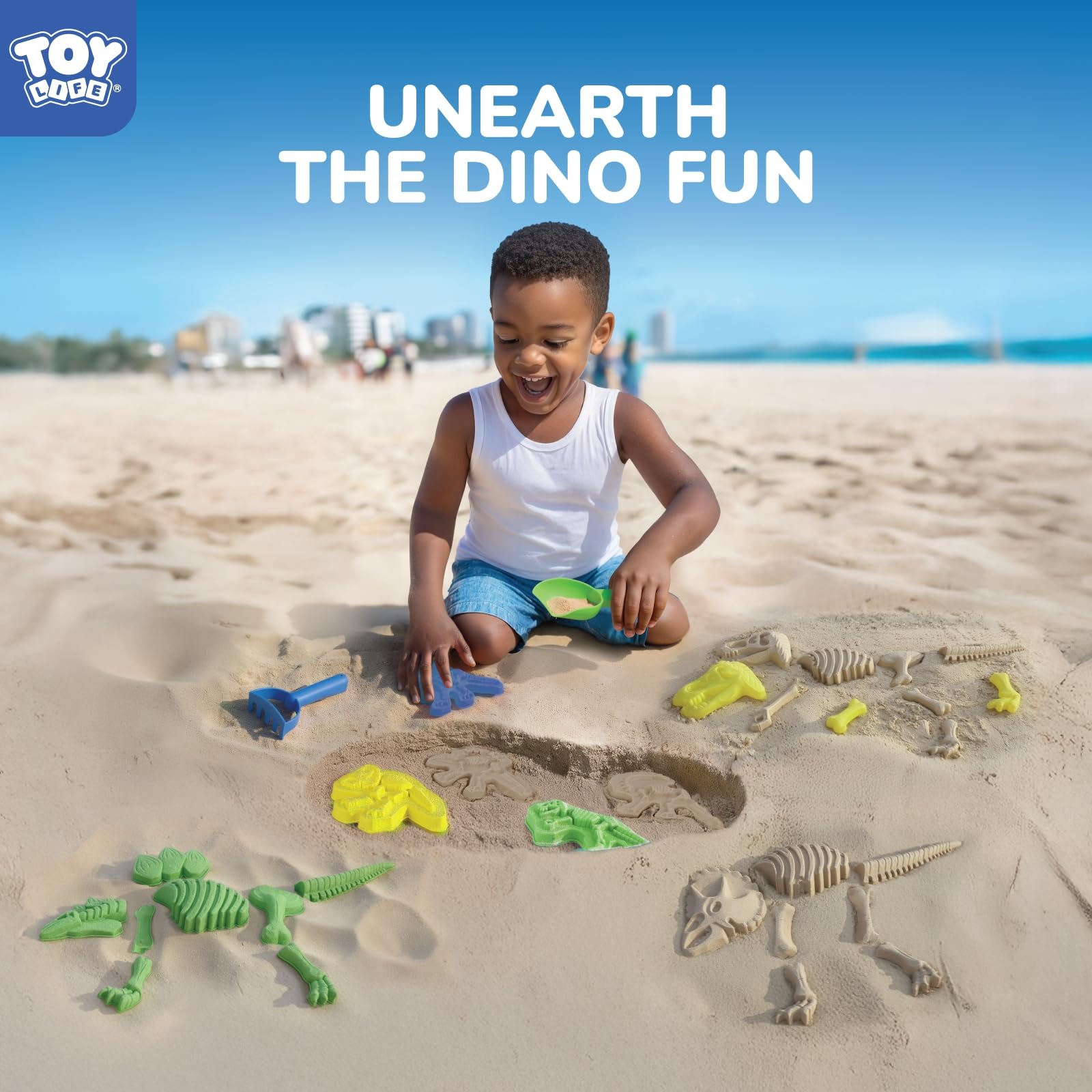 TOY Life dinosaur fossil rake for smooth leveling and mini excavation.