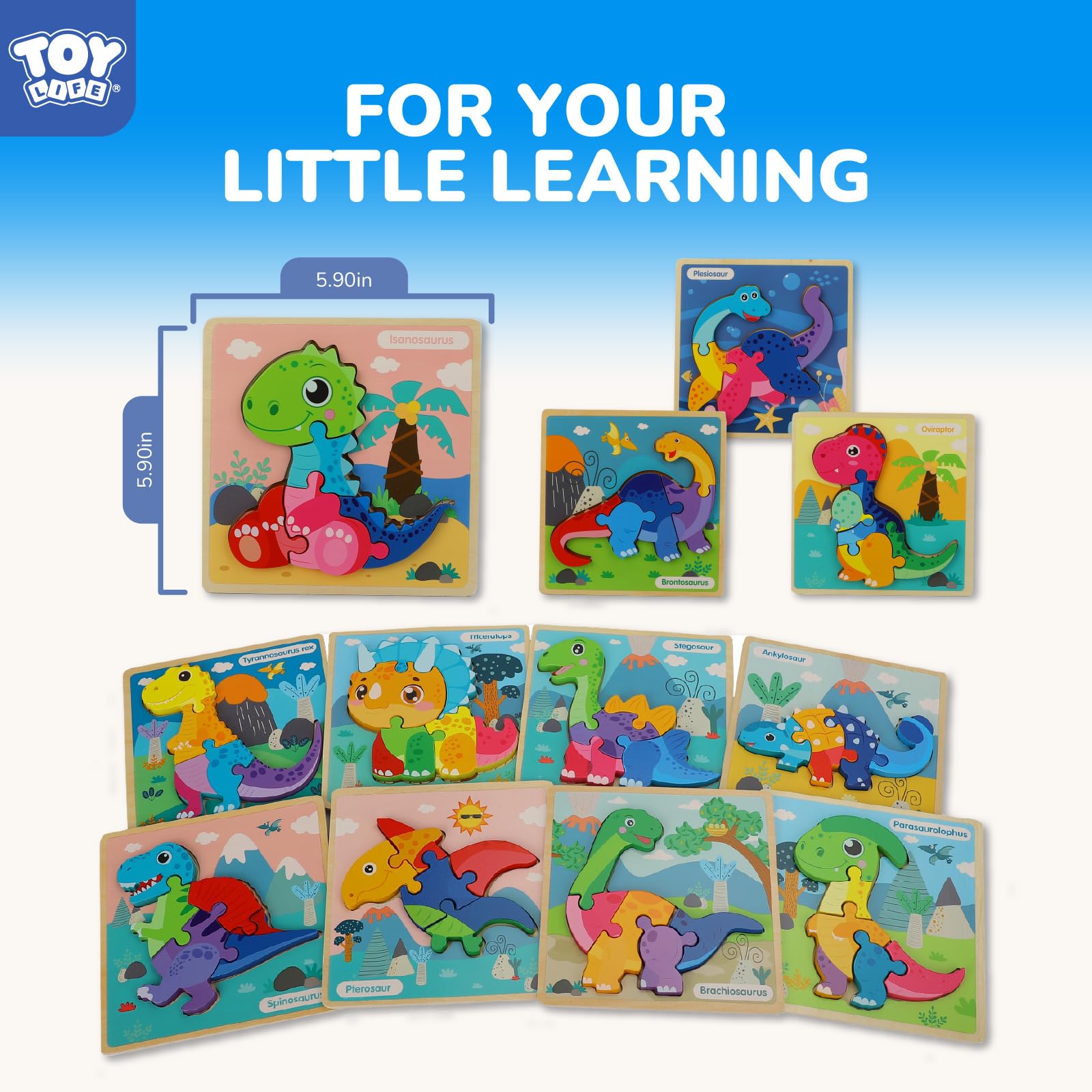 TOY Life dinosaur puzzles safe materials with smooth edges for worry-free play.