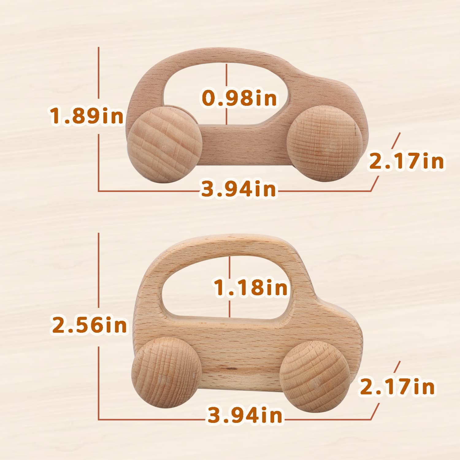 TOY Life durable natural wood car for long-lasting playtime.