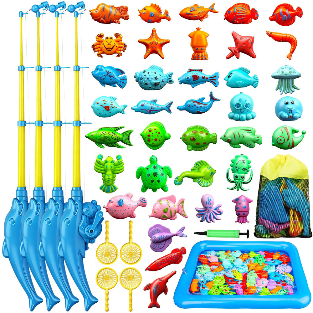 TOY Life magnetic fishing game four poles for group play.