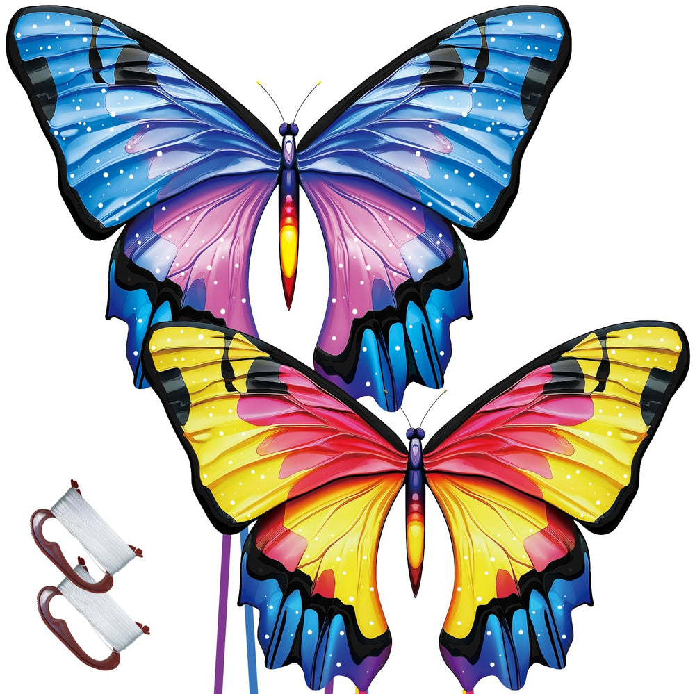 TOY Life giant butterfly kite soaring in the blue sky, easy to fly for family fun.