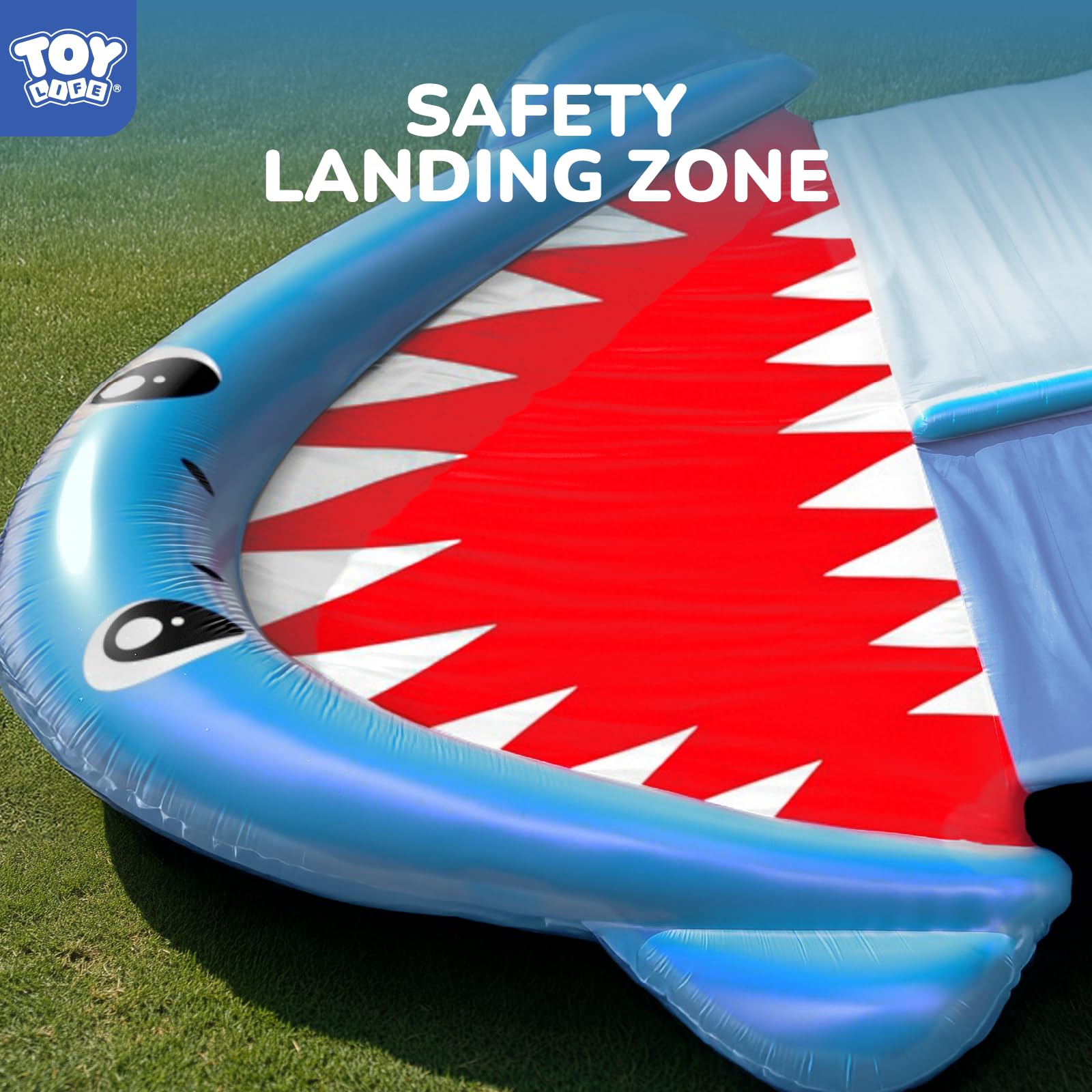 TOY Life two-lane shark slide showing side-by-side play