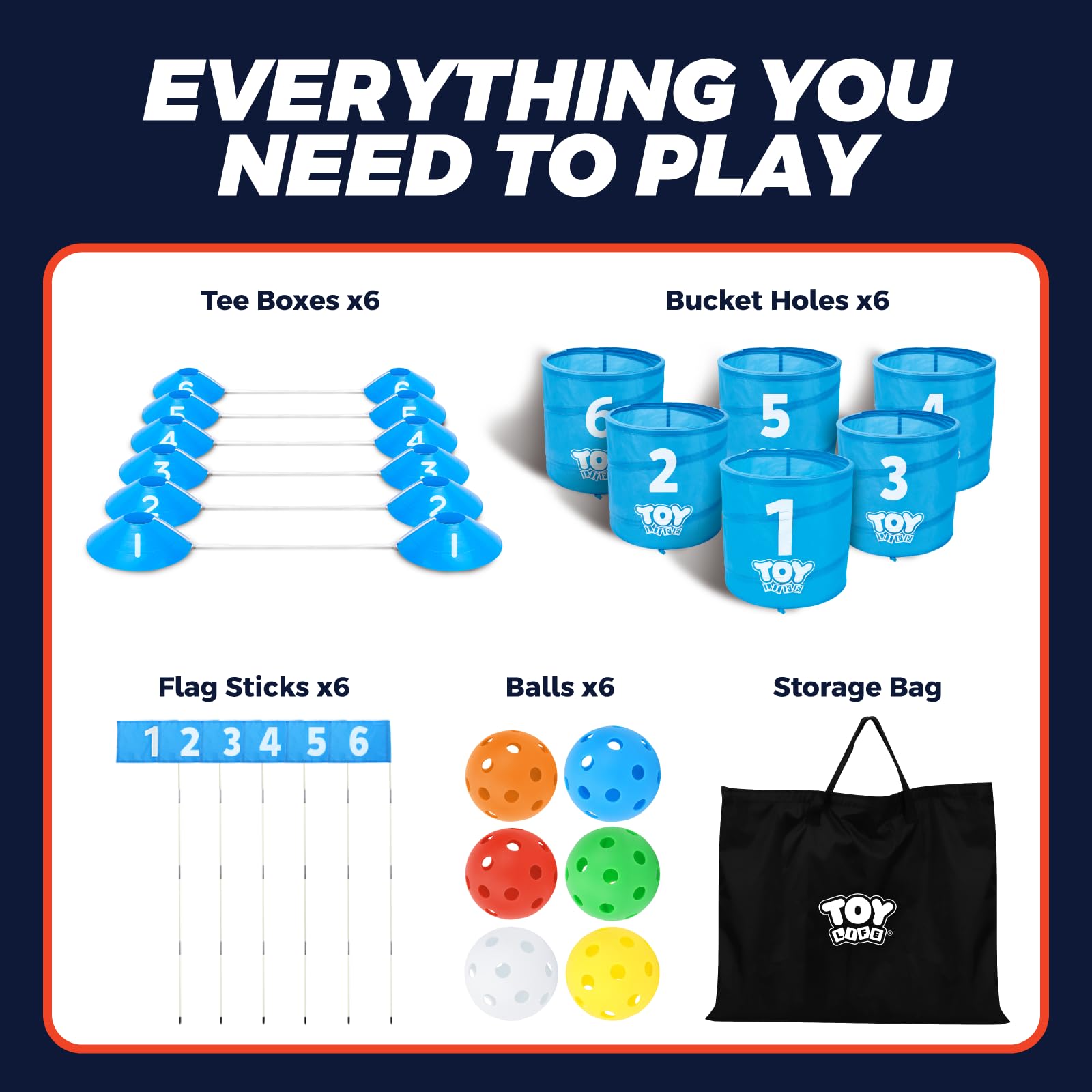 TOY Life Golf Game Set flag marks the target for easy alignment.