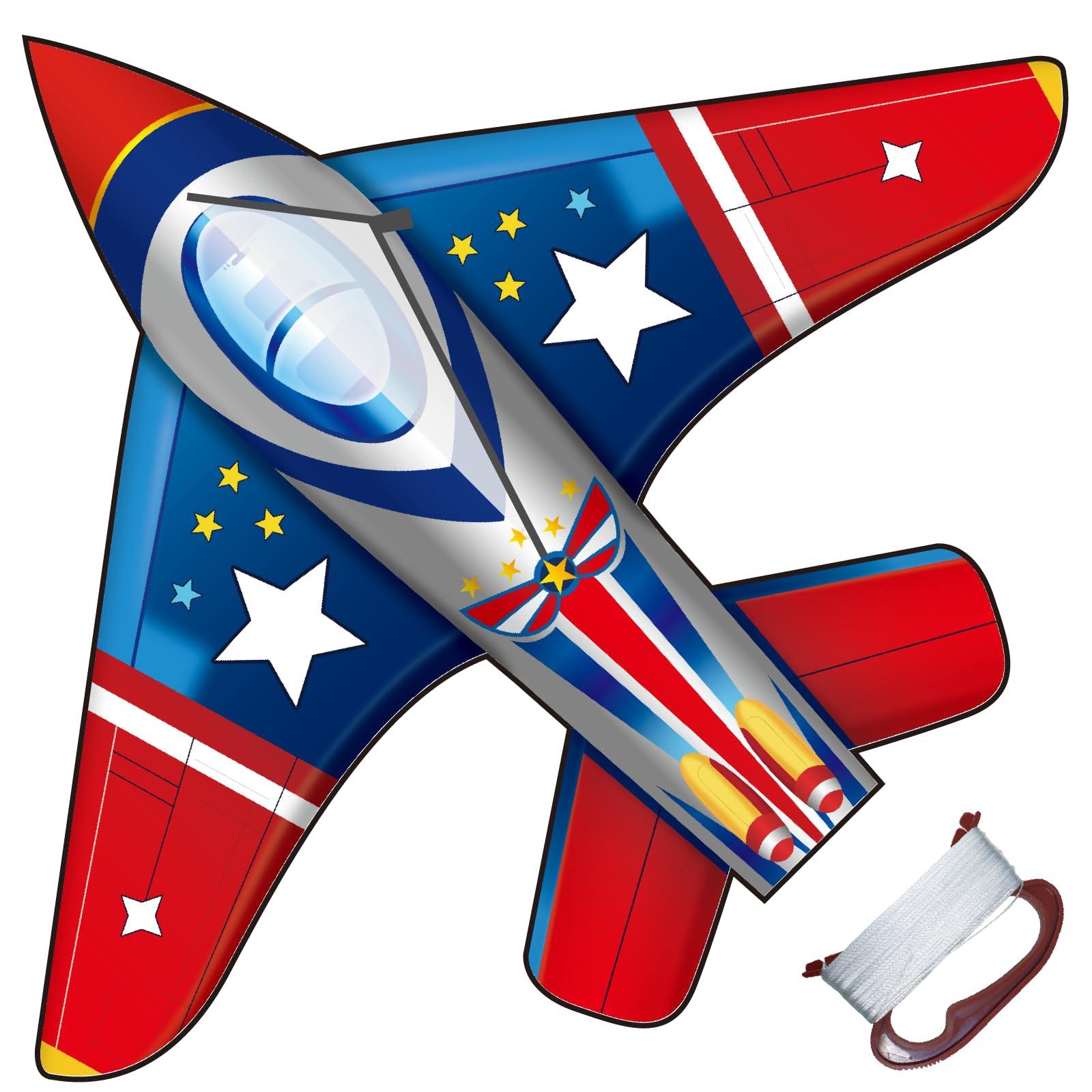 TOY Life fighter jet kite design for kids at the beach
