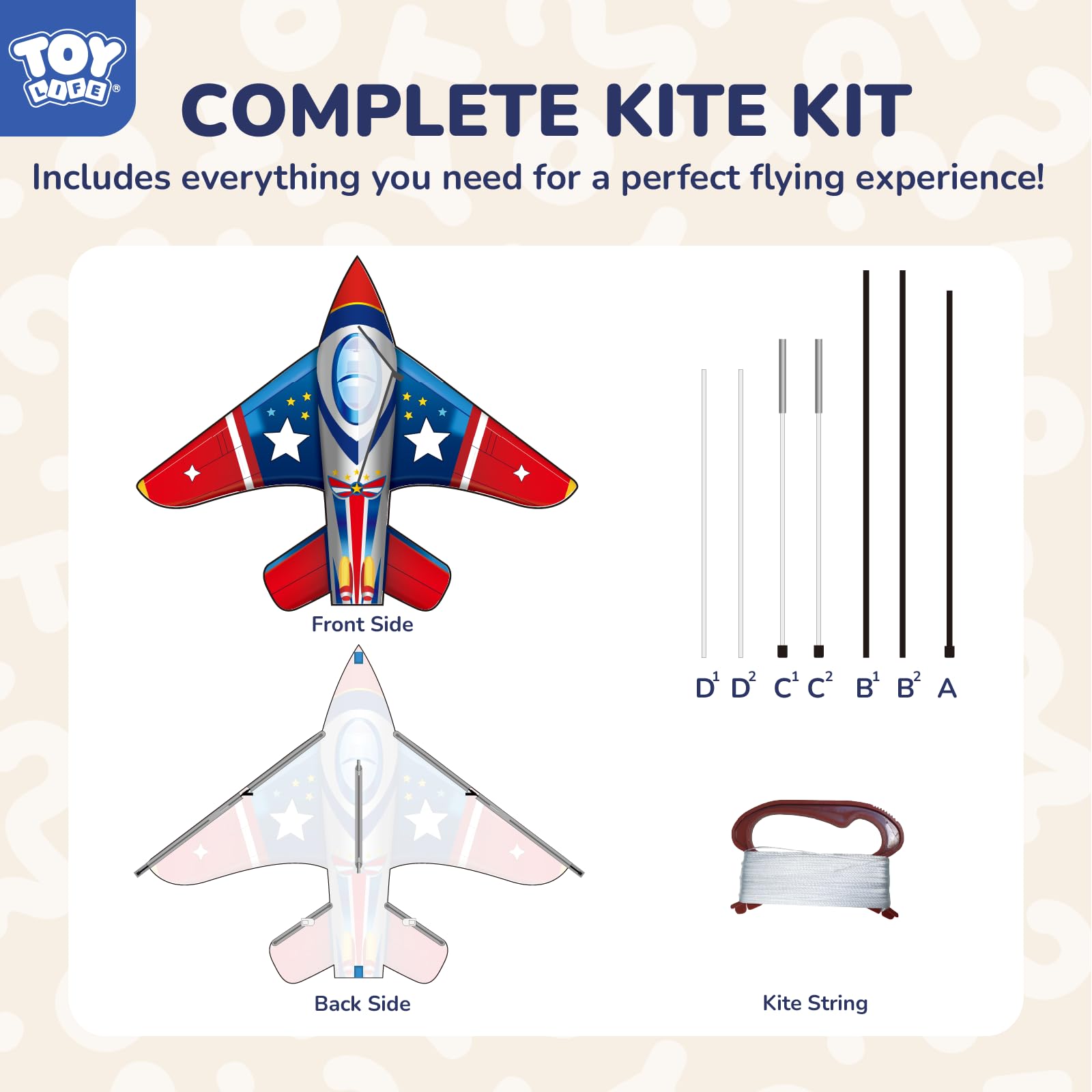 TOY Life ready-to-fly kit with string and handle for simple setup